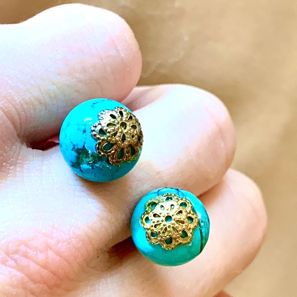Floating Turquoise Stone Ring Round Shape  NWT - Picture 7 of 8
